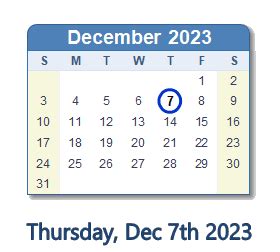 December 7, 2023 (Thursday) .
